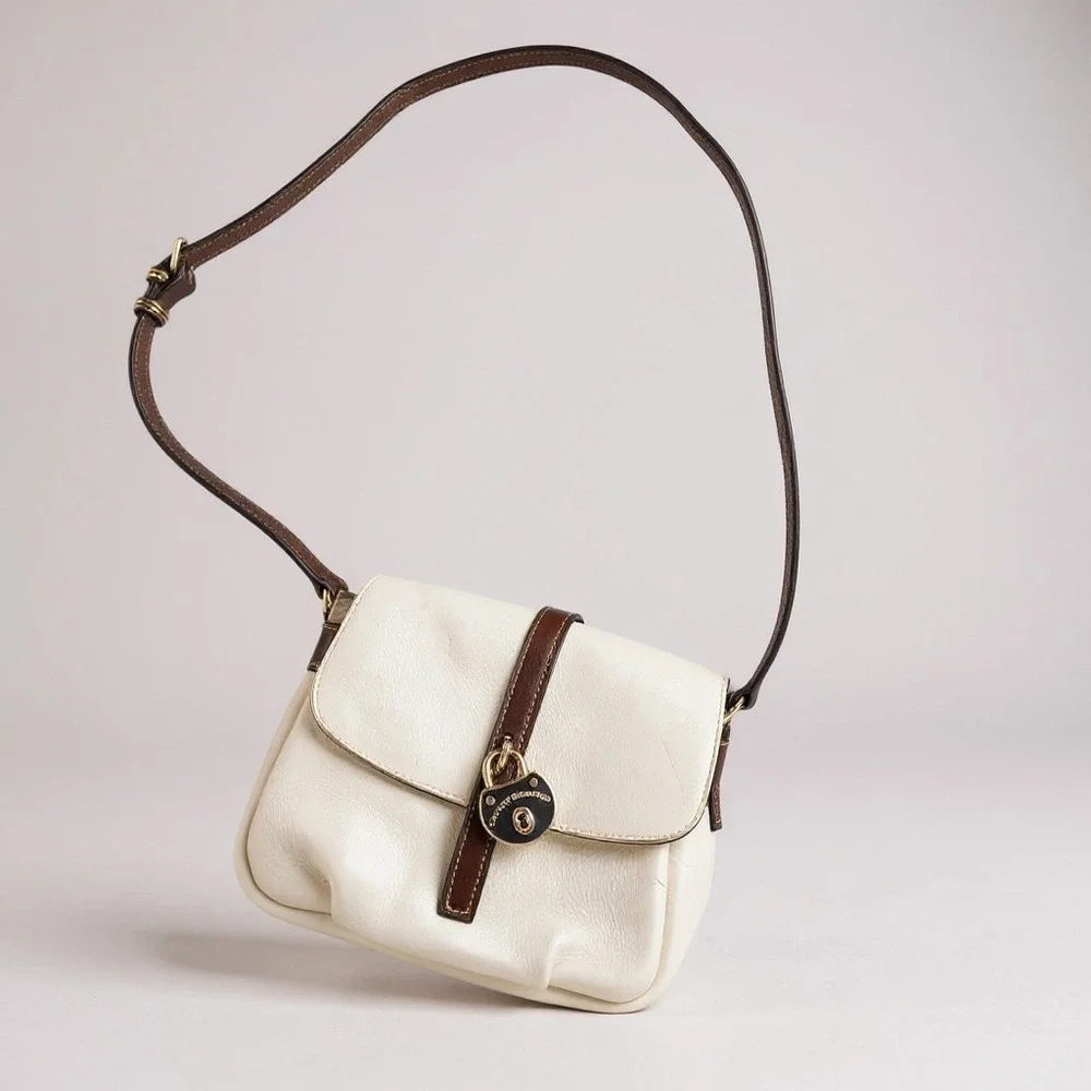 Dooney Bourke Cream Pebble Leather Lock Crossbody Bag - Picture 14 of 16